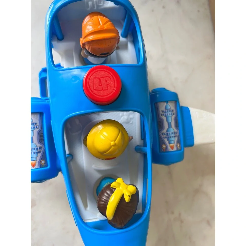 Fisher-Price Little People Travel Together Airplane Musical Toy Blue Jet Works